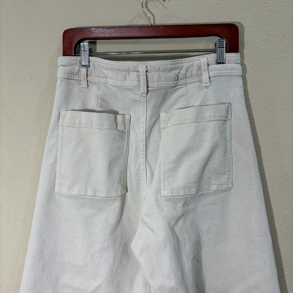 Zara Womens Beige Rise High Jeans Sz 10 The Marine Straight Casual Preppy Comfy - Picture 6 of 11
